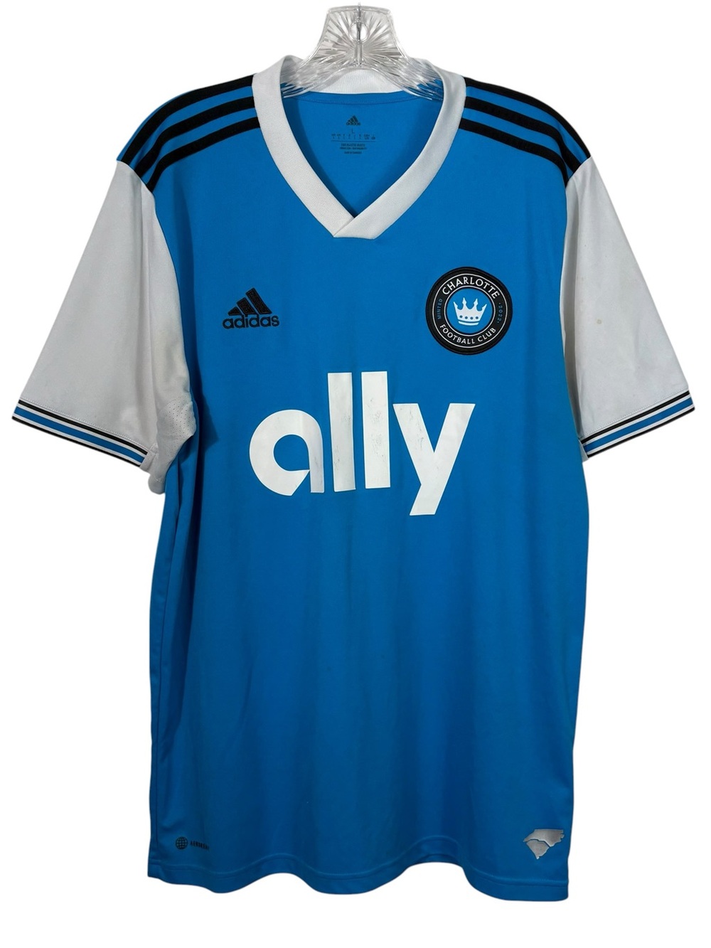 Charlotte FC Adidas Blue Primary Home Jersey Climacool Futbol Soccer Jersey L